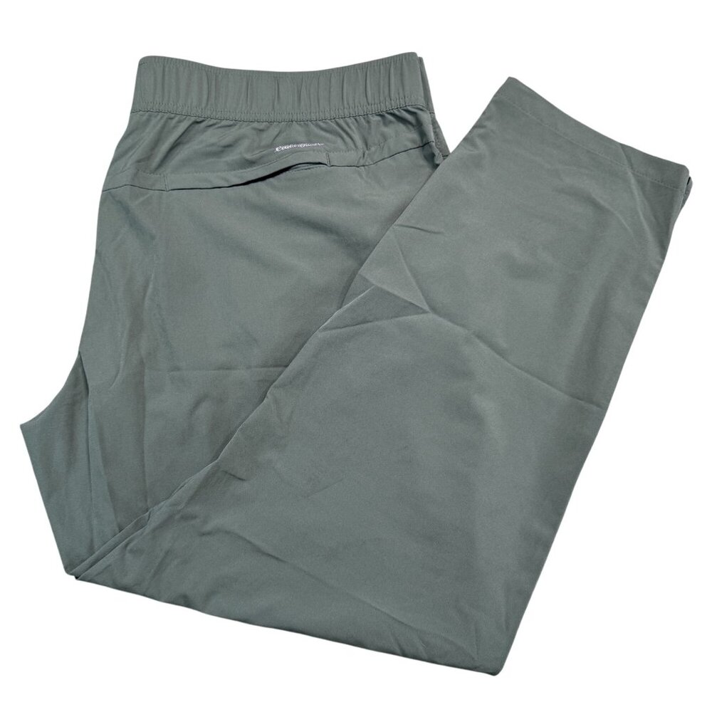 Eddie Bauer Womens Traveler Ankle Pants XL Green Lightweight Elastic Waist Hike